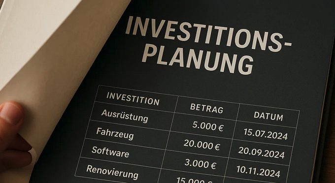 Investitionsplan im Finanzplan erstellen - Anleitung mit Beispiel