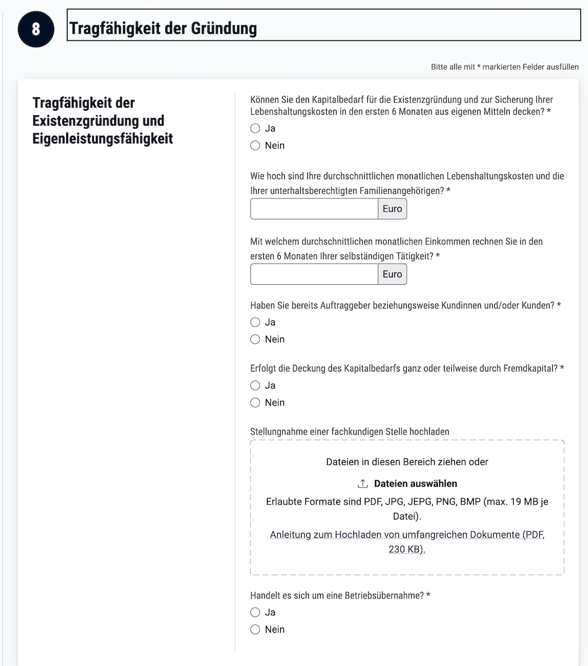 Teil 8 Antrag auf Gründungszuschuss