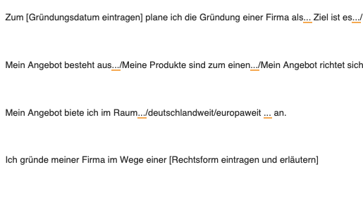 Textbausteine im Tool